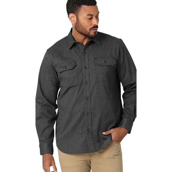 Wrangler men’s 12/denim Heather black button down shirt size 4X - Picture 1 of 6